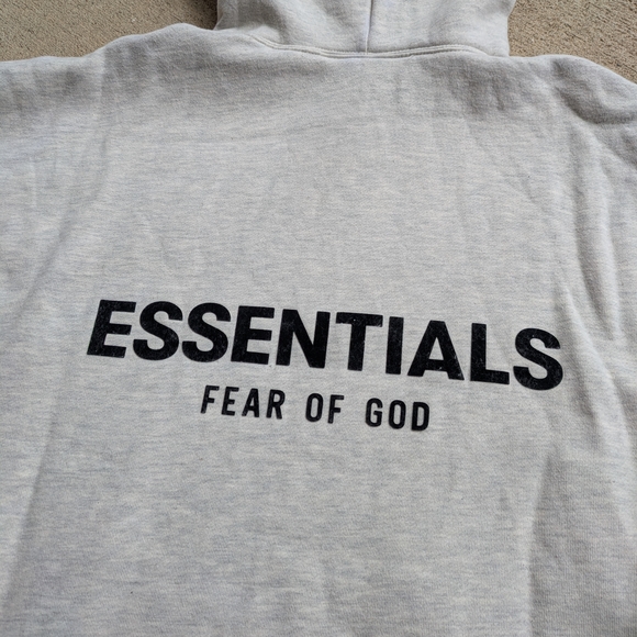 Fear Of God Essentials Hoodie In Oatmeal - Picture 8 of 8